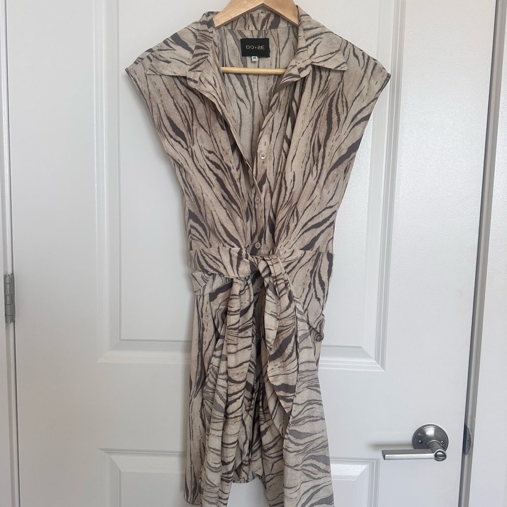 DO+BE Gold Ruched Wrap Mini Dress